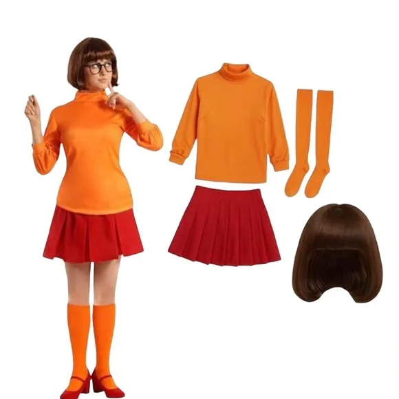 Halloween Orange and Red Skirt Set - Picture 1 of 3